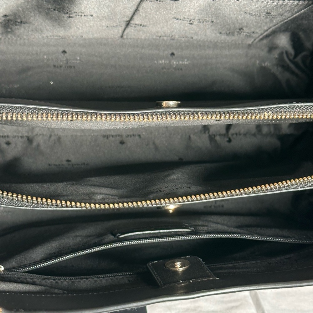 Kate Spade Black Pebbled Leather Triple Compartment Shoulder Bag - Picture 10 of 16